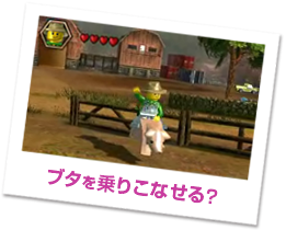 ブタを乗りこなせる？