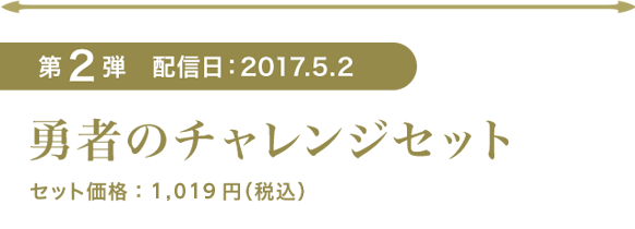第2弾 配信日：2017.5.2　勇者のチャレンジセット セット価格：1,019円（税込）