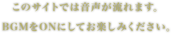 このサイトでは音声が流れます。BGMをONにしてお楽しみください。