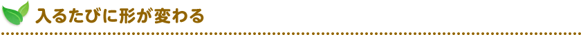 入るたびに形が変わる