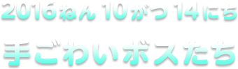   2016ねん10がつ14にち  手ごわいボスたち