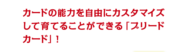 カードの能力を自由にカスタマイズして育てることができる「ブリードカード」！