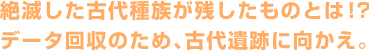 絶滅した古代種族が残したものとは！？データ回収のため、古代遺跡に向かえ。