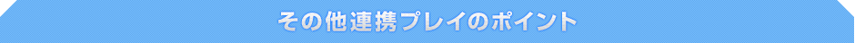 その他連携プレイのポイント