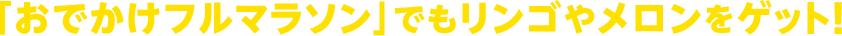 「おでかけフルマラソン」でもリンゴやメロンをゲット！