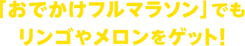 「おでかけフルマラソン」でもリンゴやメロンをゲット！