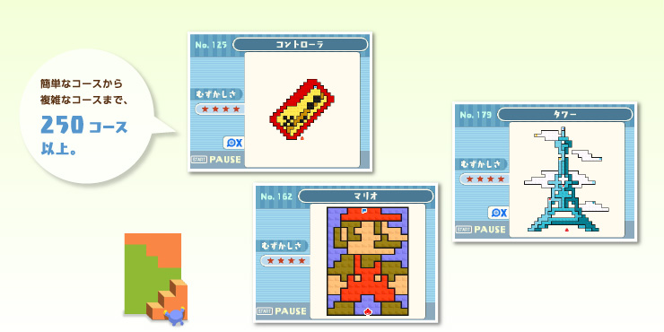 簡単なコースから複雑なコースまで、250コース以上。