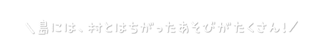 ＼島には、村とはちがったあそびがたくさん／