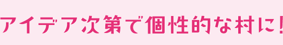 アイデア次第で個性的な村に！