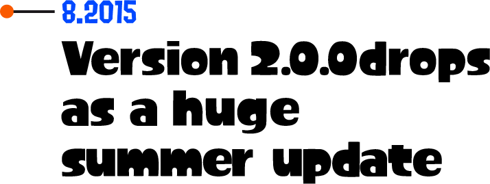 8.2015 Version 2.0.0 drops as a huge summer update