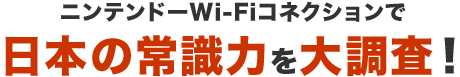 ニンテンドーWi-Fiコネクションで日本の常識力を大調査！