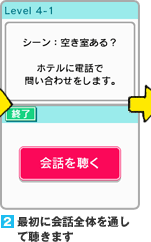 (2)最初に会話全体を通して聴きます