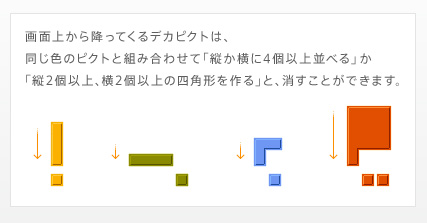 ʏォ~ĂfJsNǵAF̃sNgƑgݍ킹āuc4ȏׂvuc2ȏA2ȏ̎lp`vƁAƂł܂B