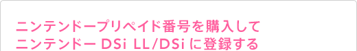 ニンテンドープリペイド番号を購入してニンテンドーDSi LL/DSiに登録する