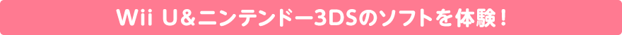 Wii U&ニンテンドー3DSのソフトを体験！