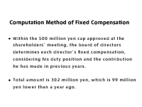 Computation method of fixed compensation