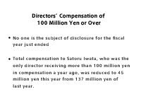 Directors compensation of or over 100 million yen