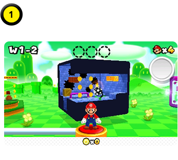 ワールド1-2。中間地点直後のこの場所。