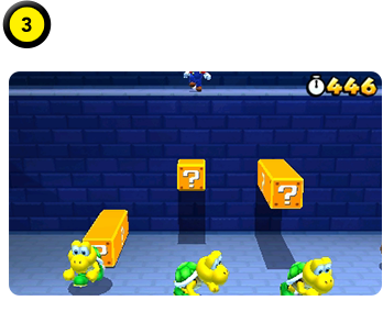 ？ブロックの上に上がることができて、さらに右に進んでいくと…