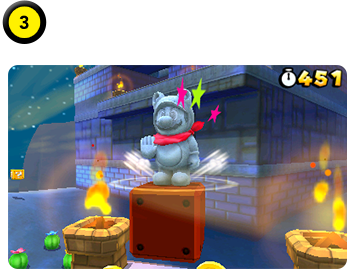 ジャンプ中（Rボタン）で地蔵マリオに変身！