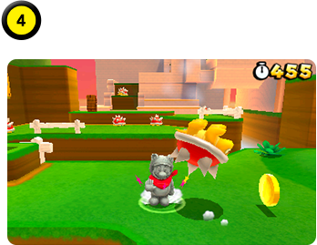 地蔵中は無敵なので、トゲゾーを踏んでも、炎にあたっても大丈夫！