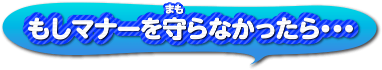 もしマナーを守らなかったら・・・