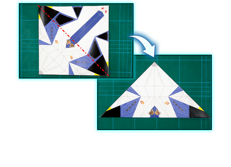 写真のように山折りします。