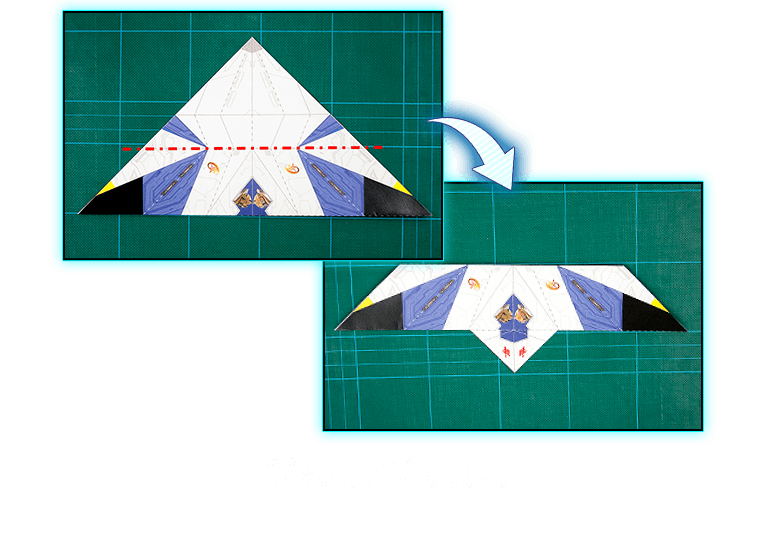 写真のように山折りします。