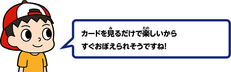 カードを見るだけで楽しいからすぐおぼえられそうですね！