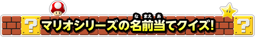 マリオシリーズの名前当てクイズ！