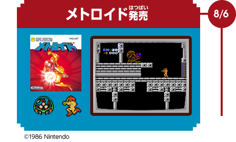 8/6　メトロイド発売　©1986 Nintendo
