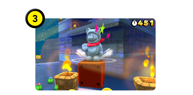 ジャンプ中（Rボタン）で地蔵マリオに変身！