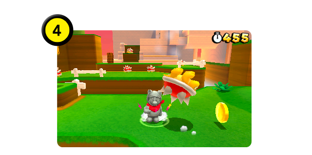 地蔵中は無敵なので、トゲゾーを踏んでも、炎にあたっても大丈夫！