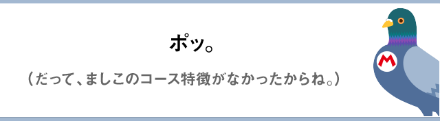 ポッ。（だって、ましこのコース特徴がなかったからね。）
