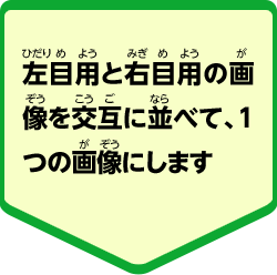 左目用と右目用の画像を交互に並べて、1つの画像にします