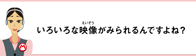 いろいろな映像がみられるんですよね？