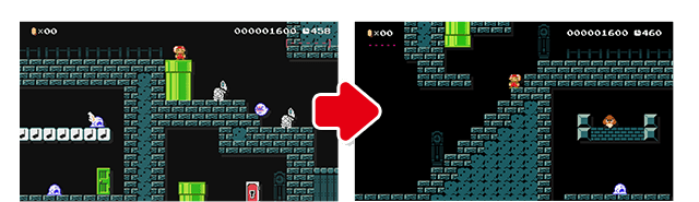 ③土管の使いかたがイマイチ。向きと位置関係がバラバラなので、わかりやすいように修正した。