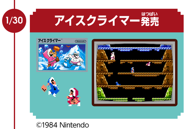 1/30　アイスクライマー発売　©1984 Nintendo