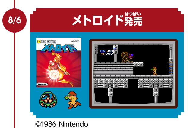 8/6　メトロイド発売　©1986 Nintendo
