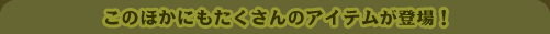 このほかにもたくさんのアイテムが登場!