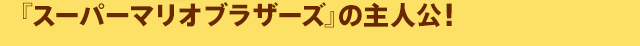 『スーパーマリオブラザーズ』の主人公!