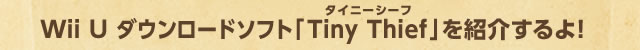 Wii U �_�E�����[�h�\�t�g�uTiny Thief�v���Љ���I
