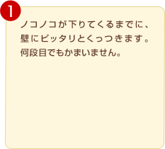 �m�R�m�R������Ă���܂łɁA�ǂɃs�b�^���Ƃ������܂��B���i�ڂł����܂��܂���B