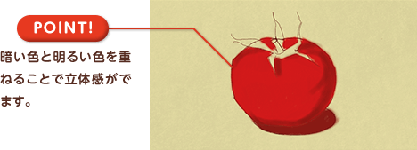 POINT! 暗い色と明るい色を重ねることで立体感がでます。