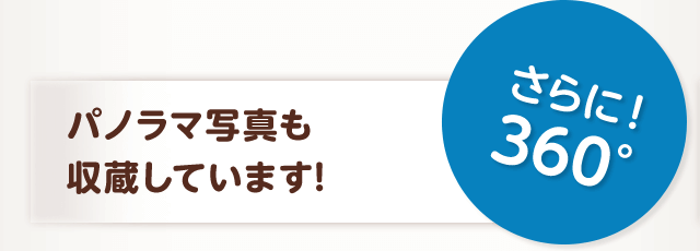 さらに！360° パノラマ写真も 収蔵しています!