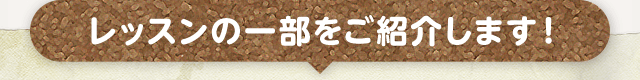 レッスンの一部をご紹介します！