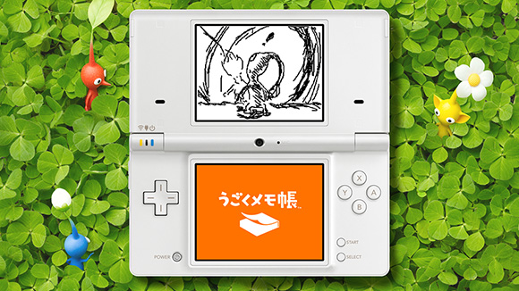 ピクミンの生みの親、任天堂の宮本茂が自ら『うごくメモ帳』をつかって描いた絵コンテも。